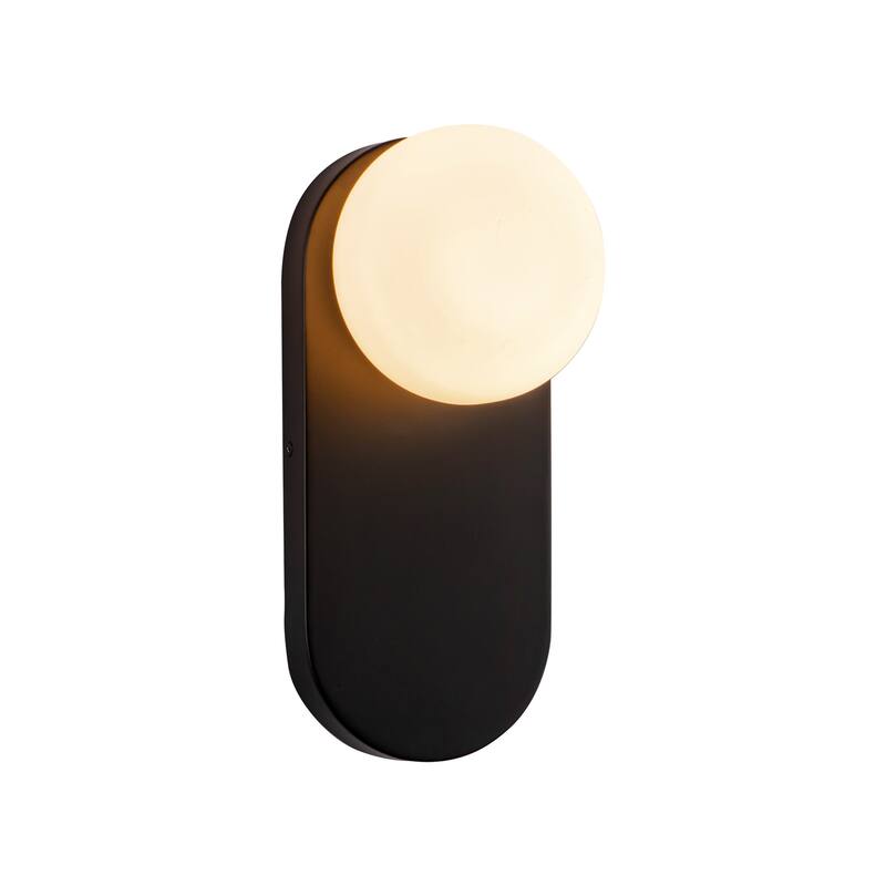 Alora Lighting WV425112 Ariel 13" Tall Bathroom Sconce with Opal Glass - Matte Black / Opal Glass