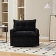 preview thumbnail 37 of 47, GALDWIN Chenille Upholstered 360°Degree Swivel Mid Century Modern Arm Chair for Living Room Black
