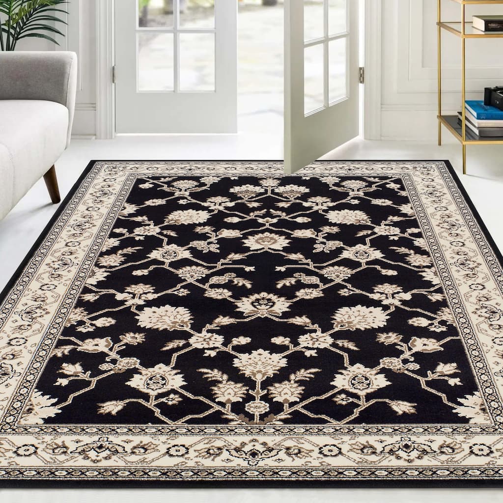 Superior Traditional Floral and Vines Indoor Area Rug