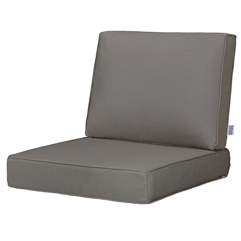 Sunbrella Outdoor Cushions, Outdoor Deep Seat Cushions Set for Chairs - 23" W x 24.5" D - Coffee Brown/Square cushion