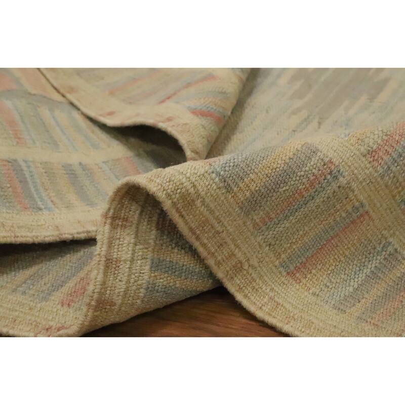 Hand Woven Oriental 100% Wool Carpet Southwestern Tribal Multi-Colored Kilim Area Rug - 4' 9'' X 3' 4''