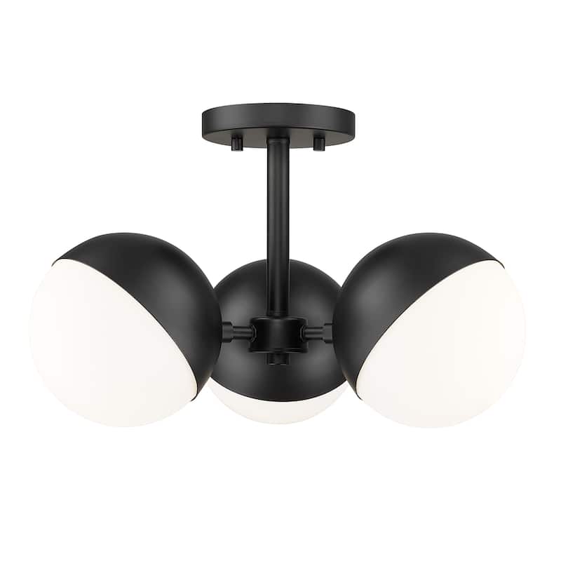 Z-Lite 7517-3SF Realm Sphere 3 Light 18" Wide Semi-flush Ceiling - Matte Black