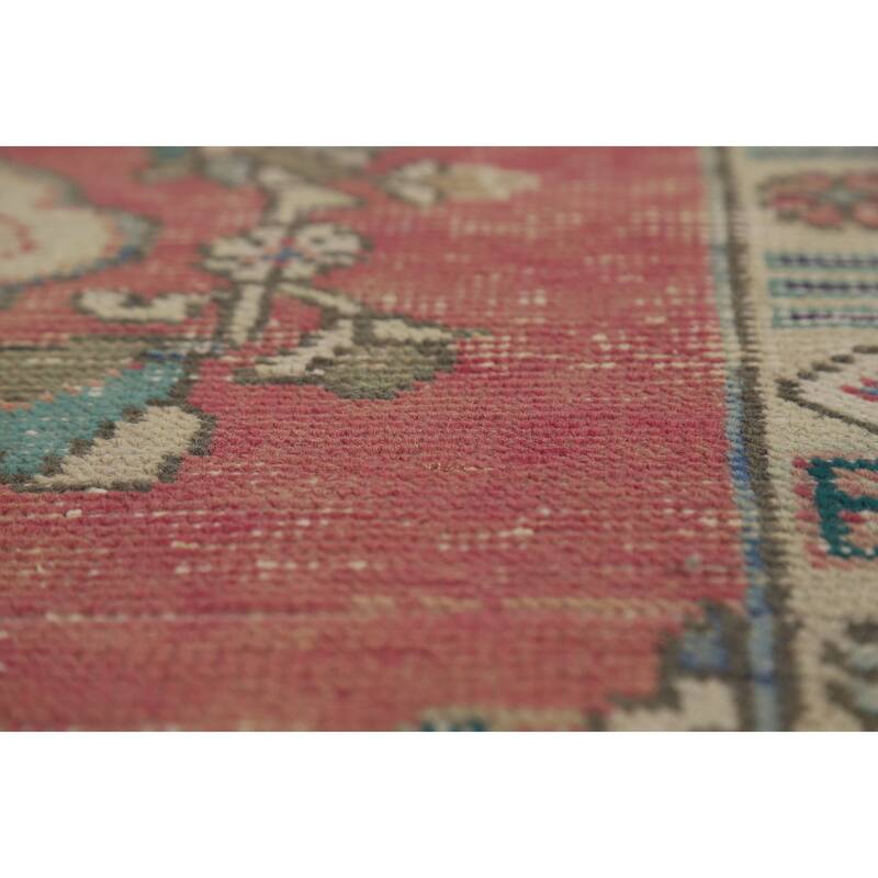 Vintage Geometric Tabriz Persian Area Rug Hand-Knotted Wool Carpet - 6'6" x 9'7"