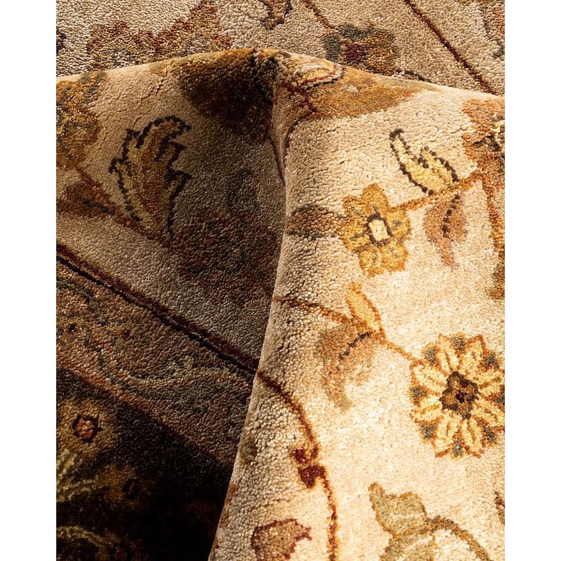 Oushak One-of-a-Kind Handmade Area Rug, Ivory - 8' 10" x 12' 2"