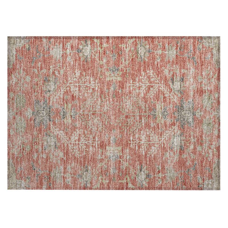Machine Washable Indoor/ Outdoor Boho Traditional Chantille Rug