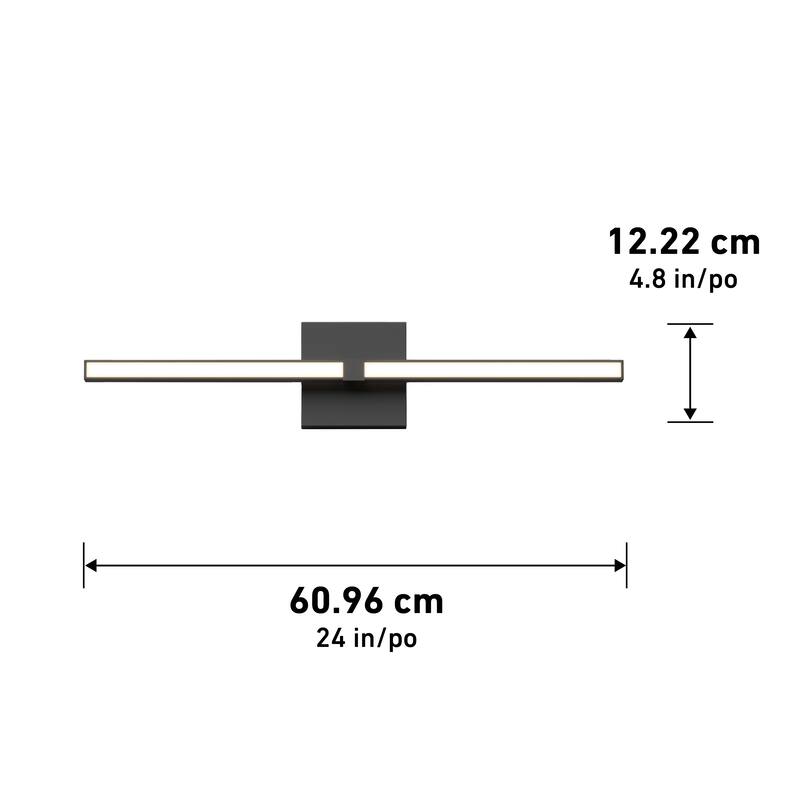 Artika Convertible Pro Modern Vanity Light Fixture, Matte Black