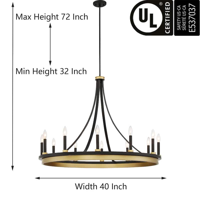 Acroma 12-light 40In Modern Farmhouse Large Empire Chandelier