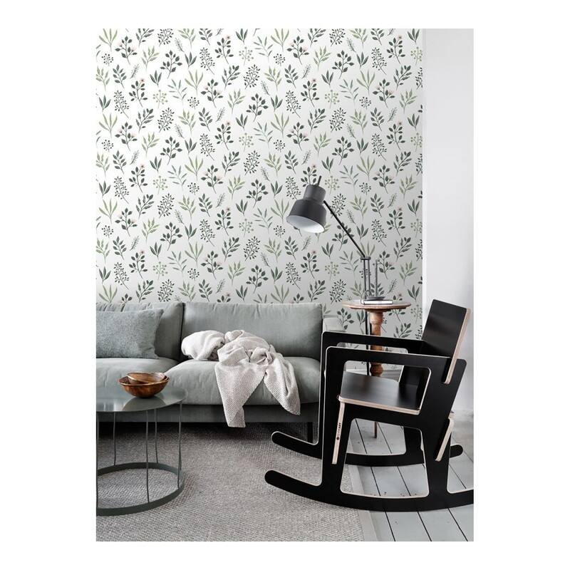 ESTA Home Cynara White Scandinavian Floral Wallpaper - 20.9 x 396 x 0.025