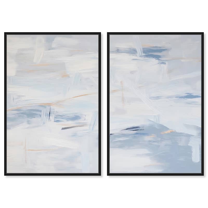 Frozen in Time I Canvas Set of 2 by Art Remedy - 20" x 30" - Black