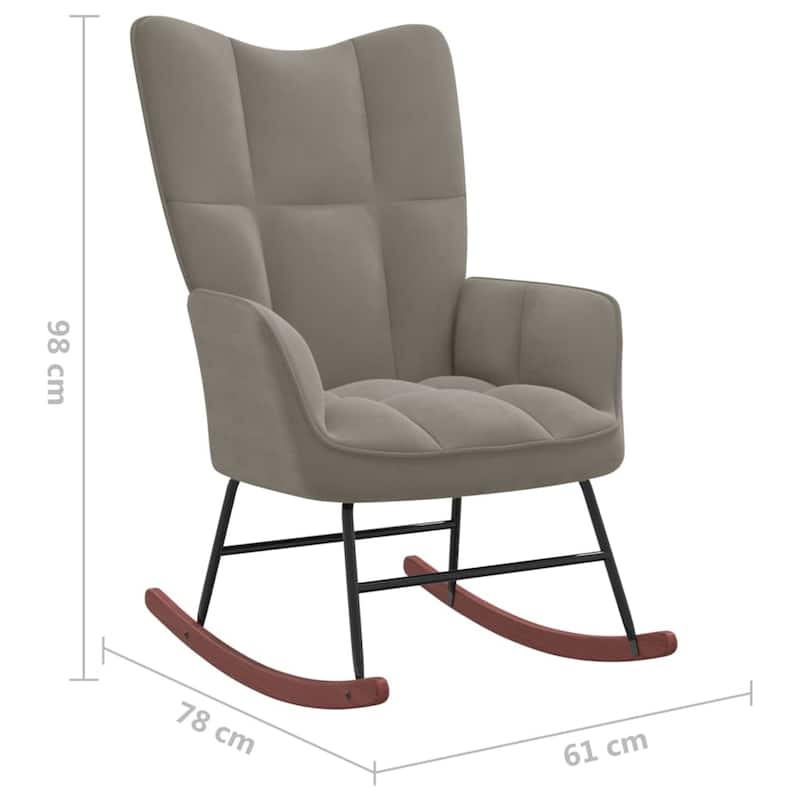 vidaXL Rocking Chair Accent Side Chair Padded Seat for Living Room Velvet