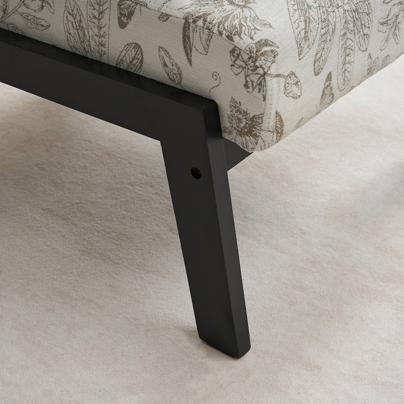 Upholstered Accent Chair, Lounge Arm Chair with Solid Wood Frame