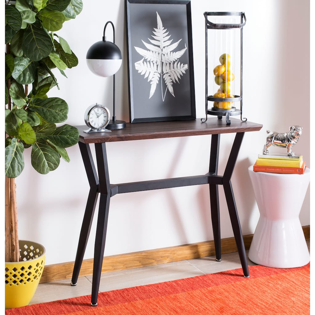 SAFAVIEH Andrew Brown/ Black Console Table - 39"W x 14"D x 31"H