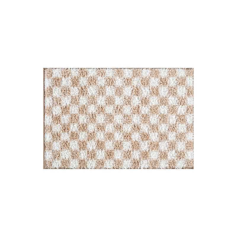 Block Shag Rug - Great for Living Room, Bedroom, or Entryway - Medium Pile, Easy to Clean - Anthracite Dark Gray