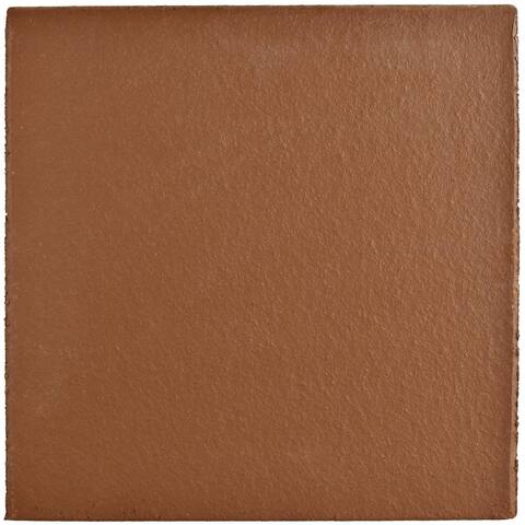 Merola Tile Klinker Red 5.86" x 5.86" Ceramic Bullnose Floor and Wall Quarry Tile - (1 Tile)