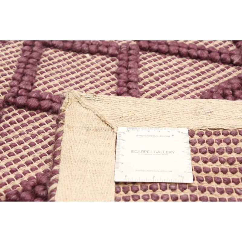 ECARPETGALLERY Braid weave Sienna Burgundy Wool Rug - 5'1 x 7'3