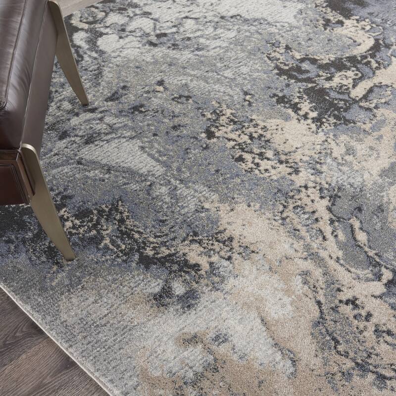 Cakux Power Loomed Abstract Modern Stain Resistant Area Rug By HomeRoots