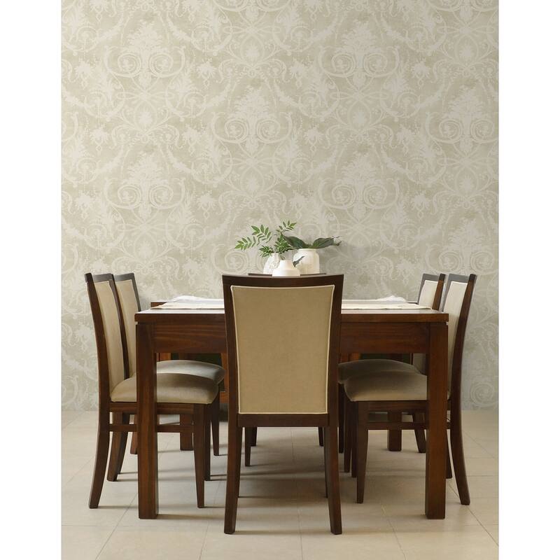 Seabrook Designs Melina Damask Silhouette Unpasted Wallpaper