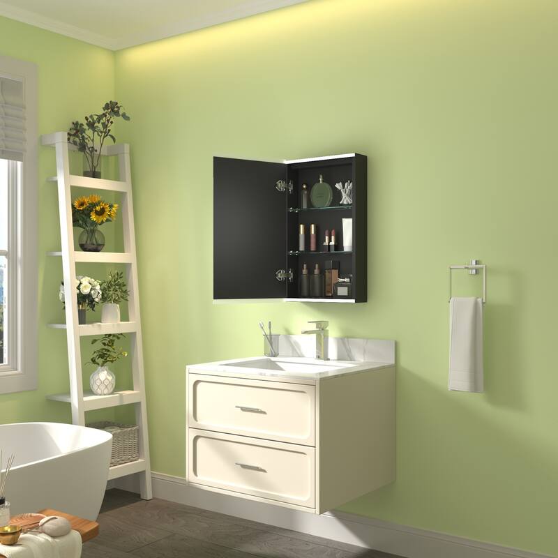 ExBrite LED Bathroom Medicine Cabinet with Mirror,Casement Door,Surface mounting only