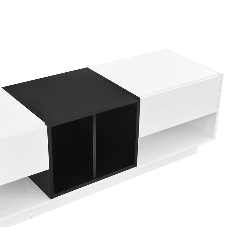 Modern/Sleek Wood TV Stand for TVs Up to 80'', Entertainment Center with Multiple Storage Solutions