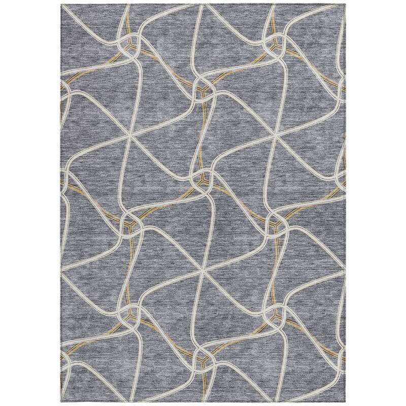 HomeRoots Geometric Contemporary Rectangle Outdoor Rug