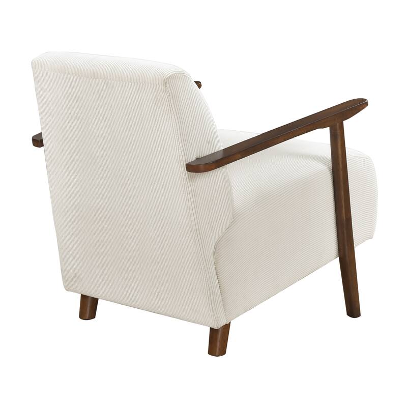Fedora 28" Corduroy Accent Chair - Solid Wood Arms and Legs