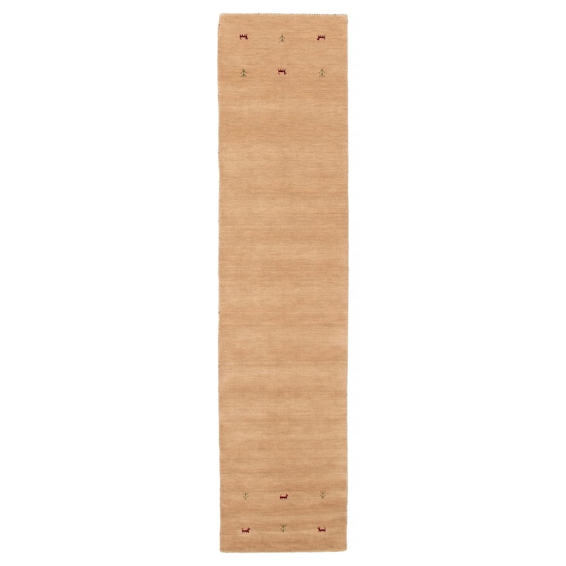 Kashkuli Gabbeh Beige Rug 2'7" x 11'3" - 2'7 x 11'3 - Beige - 2'7 x 11'3