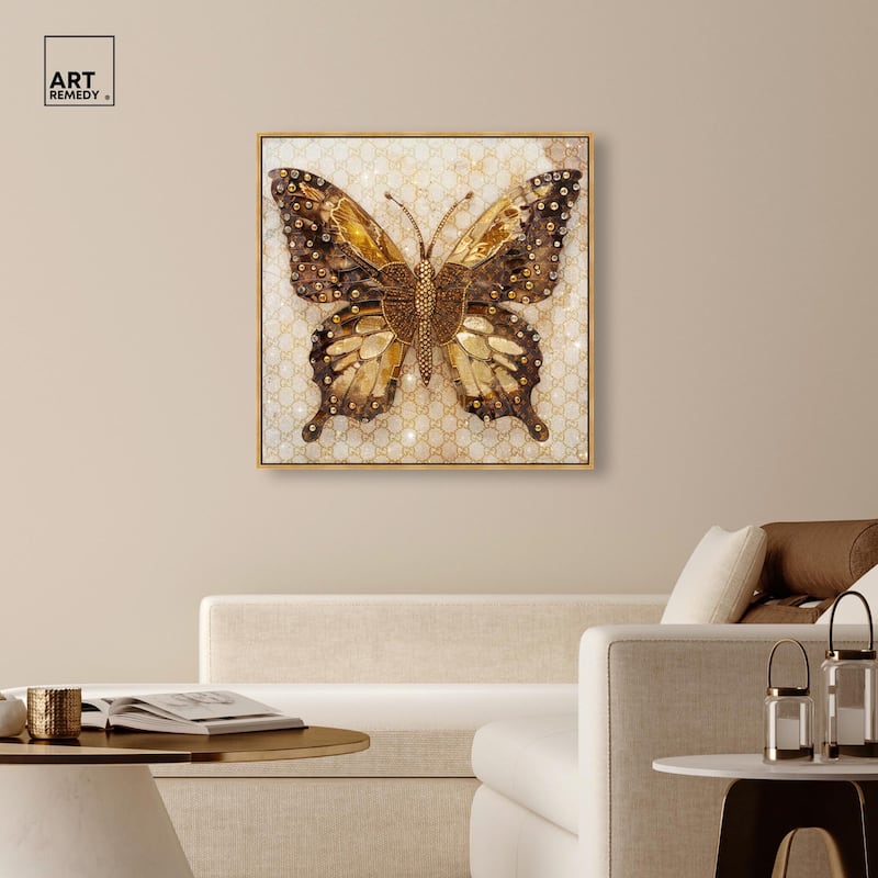 Glittering Elegant Butterfly Canvas by Art Remedy