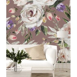 Brown Wallpaper with Flowers Peel and Stick and Prepasted - Bed Bath