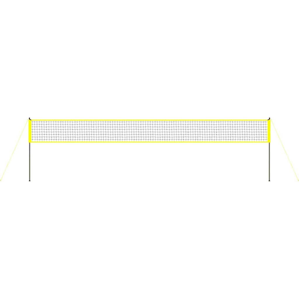 Yellow Steel and PE Volleyball Net Set, Adjustable Height and Portable