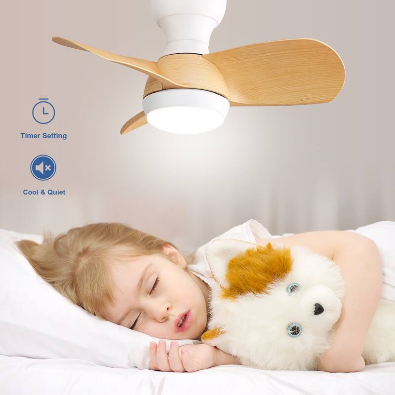 22"/23"/29" Flush Mount Ceiling Fan with Light and Remote Control for Small Room,Patio,Kitchen,Bedroom
