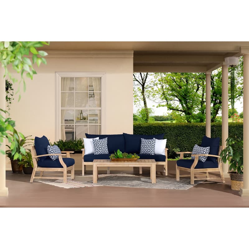 Kooper 4 Piece Sunbrella Outdoor Patio Sofa & Club Chair Set