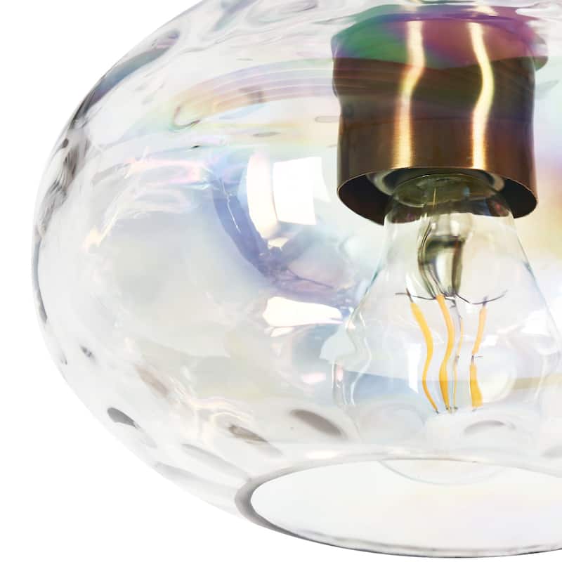 Modern 5-Light Gold Cluster Chandelier Colored Glass Island Pendant for Dining Room - D24" x H66" Max