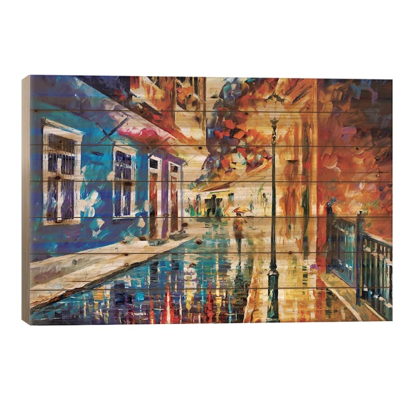 Quito Ecuador Print On Wood by Leonid Afremov - Multi-Color - 18x26x1.5