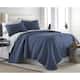 Oversized Solid 3-piece Quilt Set by Southshore Fine Linens - Dark Blue - Twin - Twin XL