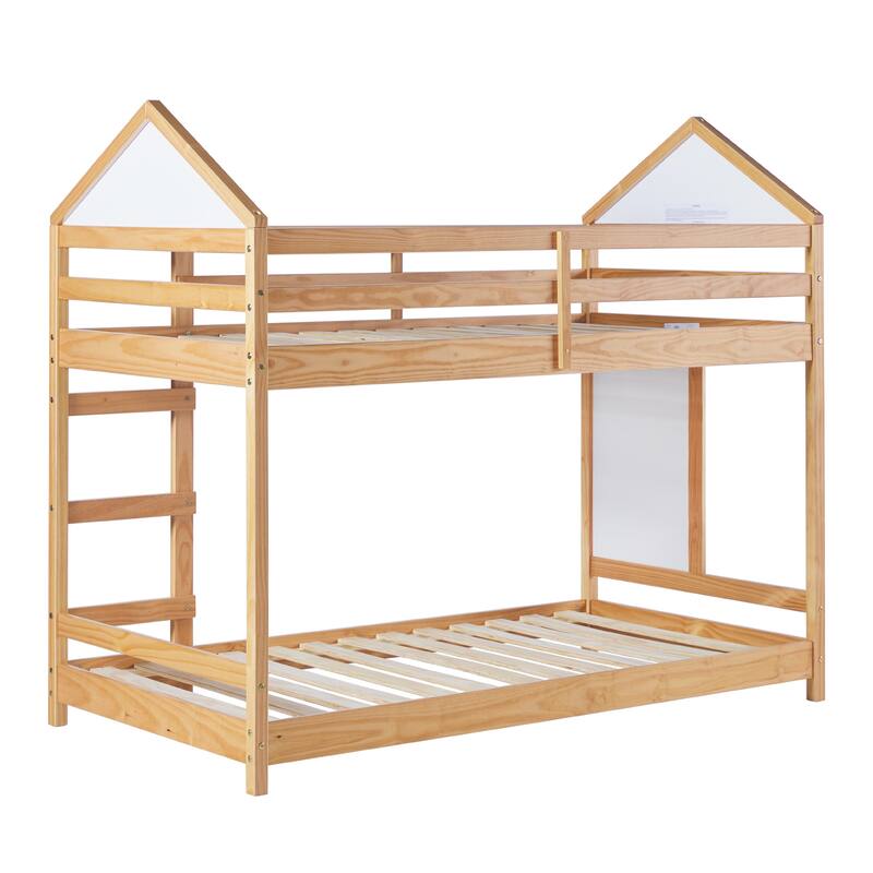 Walker Edison Wood Twin over Twin Bunk Bed