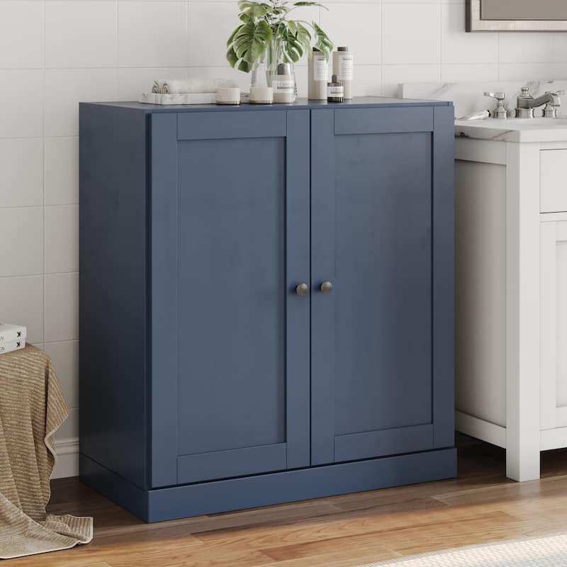 Palace Imports 100% Solid Wood 32" Bathroom Storage Cabinet with Shaker Doors, 2-Drawers and Adjustable Shelves