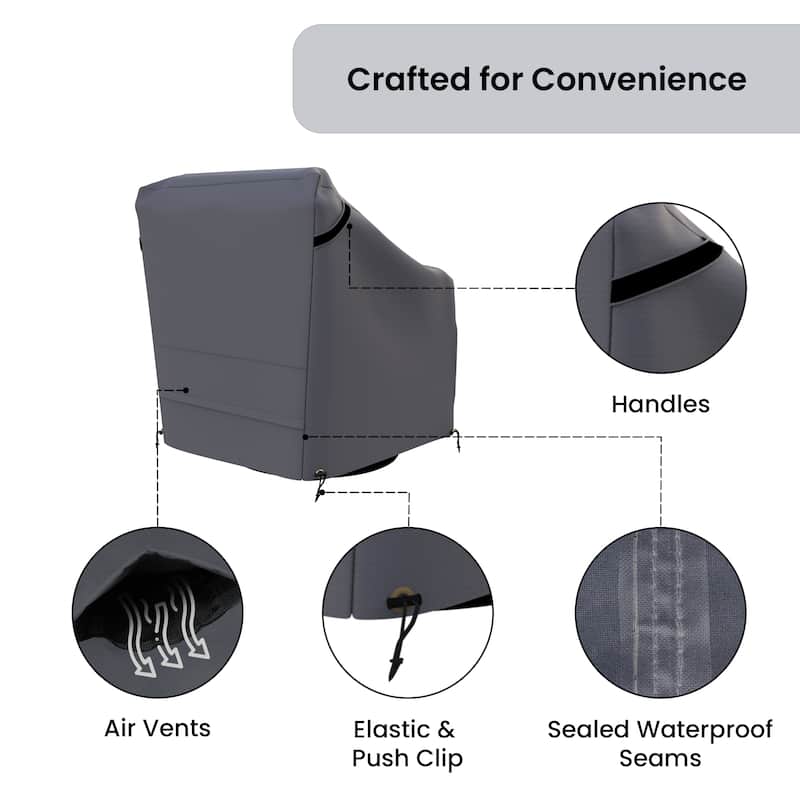 Forever Patio Furniture Cover For Outdoor Wicker Rocking Lounge Chairs with Swivel Base - 35.88 x 31 x 32