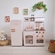 preview thumbnail 13 of 16, Teamson Kids Wooden Pretend Play Kitchen with Sink, Oven, Modular Fridge, and 14 Pcs Accessories for Age 3-5 Toddlers