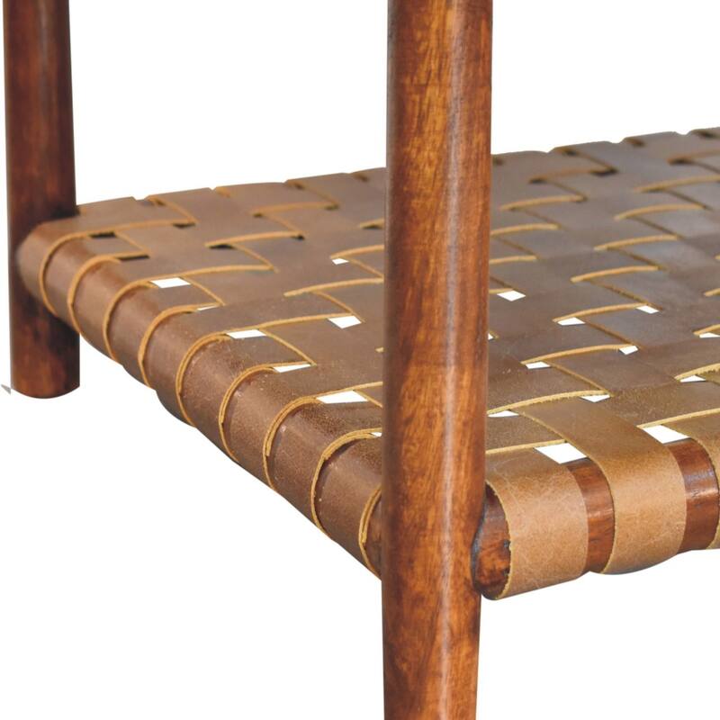 Artisan Furniture Solid Wood Regency Woven Console Table with 2 drawers, Brown, 1 Shelf