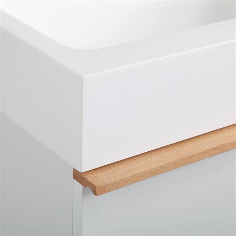 24" Wall Mounted Bathroom Vanity with Integrated Acrylic Sink, 2 Soft-Close Drawers