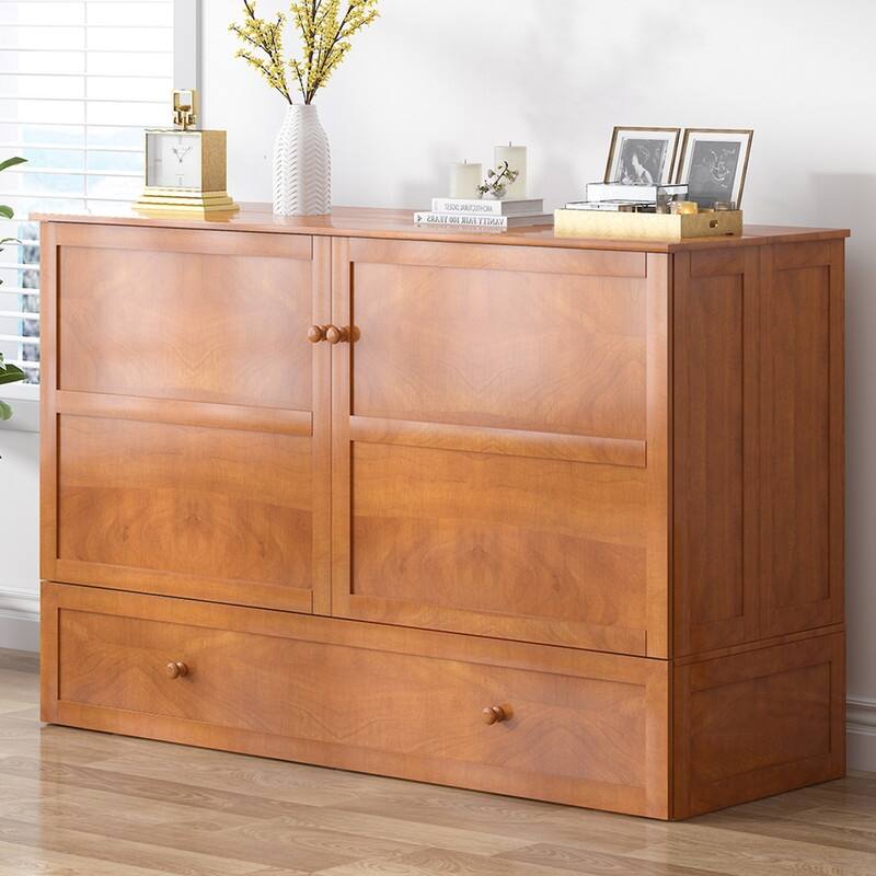 Mixoy Queen Horizontal Murphy Chest Bed with Mattress,Charging Station