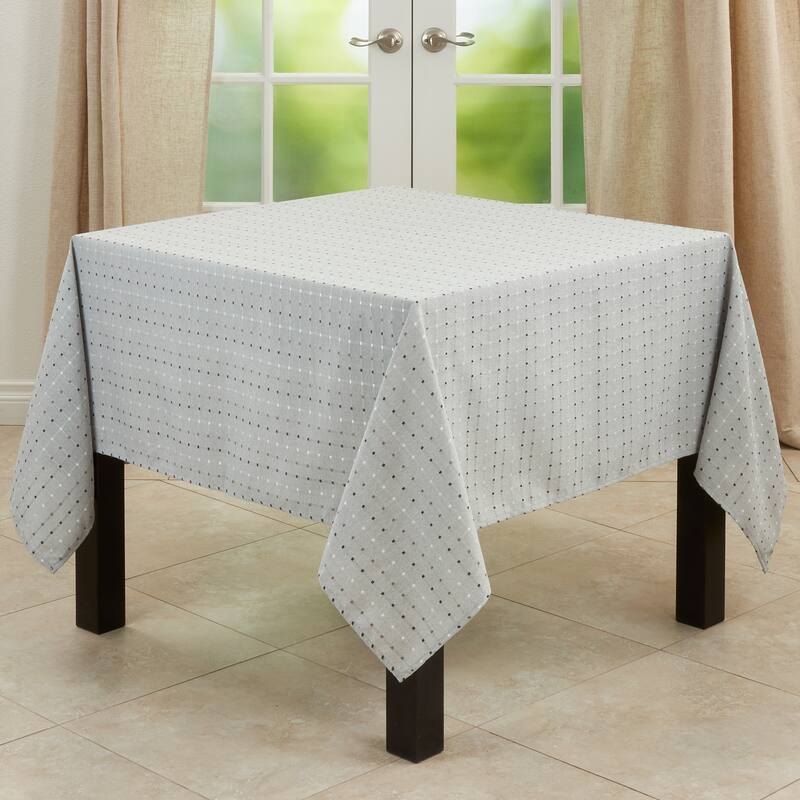 Cotton Blend Tablecloth With Stitched Line Design