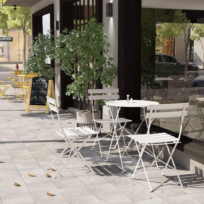 3 Piece Foldable Patio Set, Bistro Set, Outdoor Table and Chairs