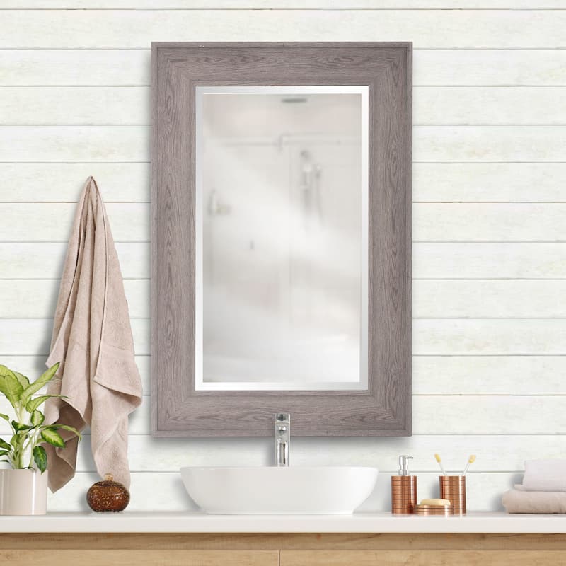 Allan Andrews Ashford Gray Rectangular Framed Wall Mirror