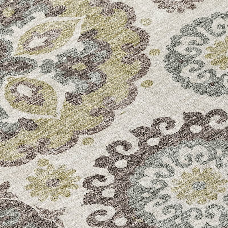 Machine Washable Indoor/ Outdoor Chantille Casual Medallion Rug