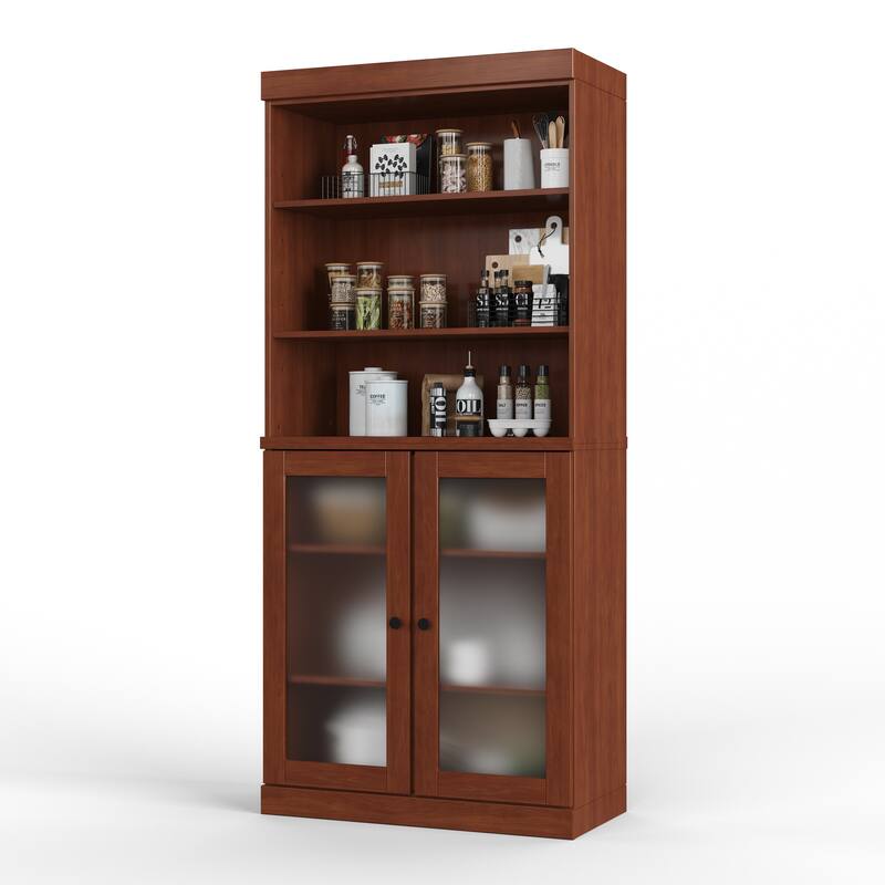 100% Solid Wood 32" Kitchen Pantry Cabinet with 2 Doors by Palace Imports