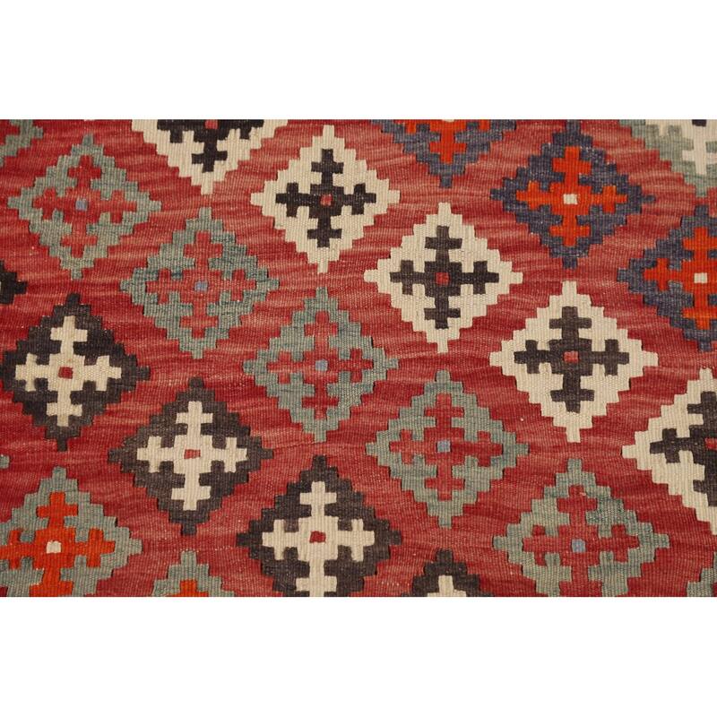 Kilim Qashqai Persian Vintage Rug Flatweave Traditional Wool Carpet - 4'2"x 7'8"