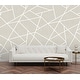 preview thumbnail 6 of 6, REMIX Walls by Katie Hunt Modern Lines White on Dove Grey Wall Mural