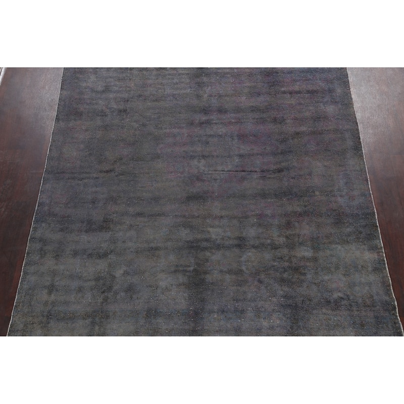 Over-Dye Distressed Mashad Persian Area Rug Wool Hand-knotted - 7'5" x 9'6"