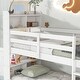 preview thumbnail 4 of 7, White Solid Wood Detachable Bunk Beds with Bookcase Headboard, Safety Rail, Ladder, Convertible